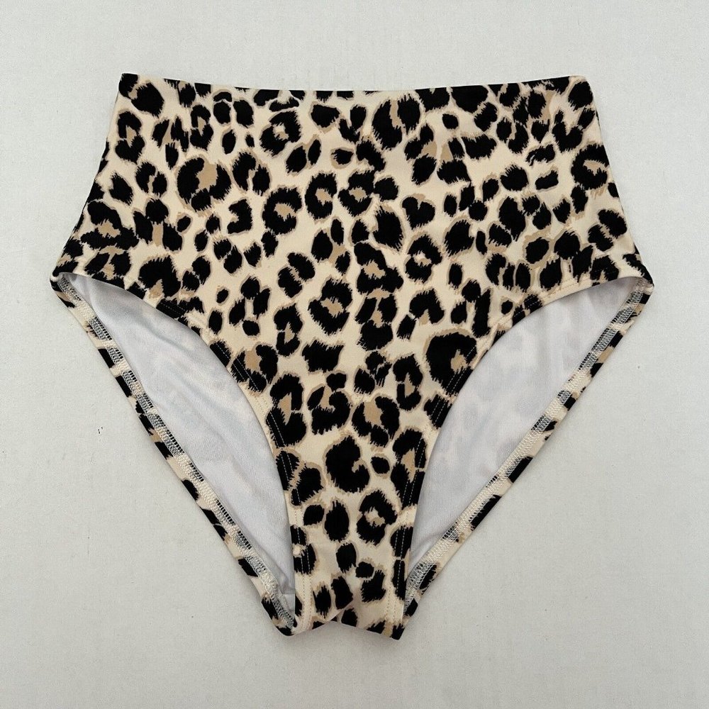 OLD NAVY Leopard Print High-Waisted Swim Bikini Bottom Size XS